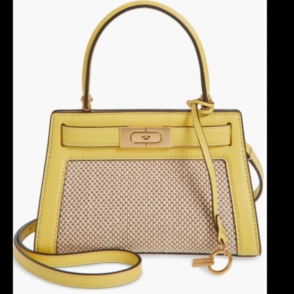 Tory Burch Lee Radziwill Petite Top Handle Canvas/Leather Tote - Picture 5 of 17